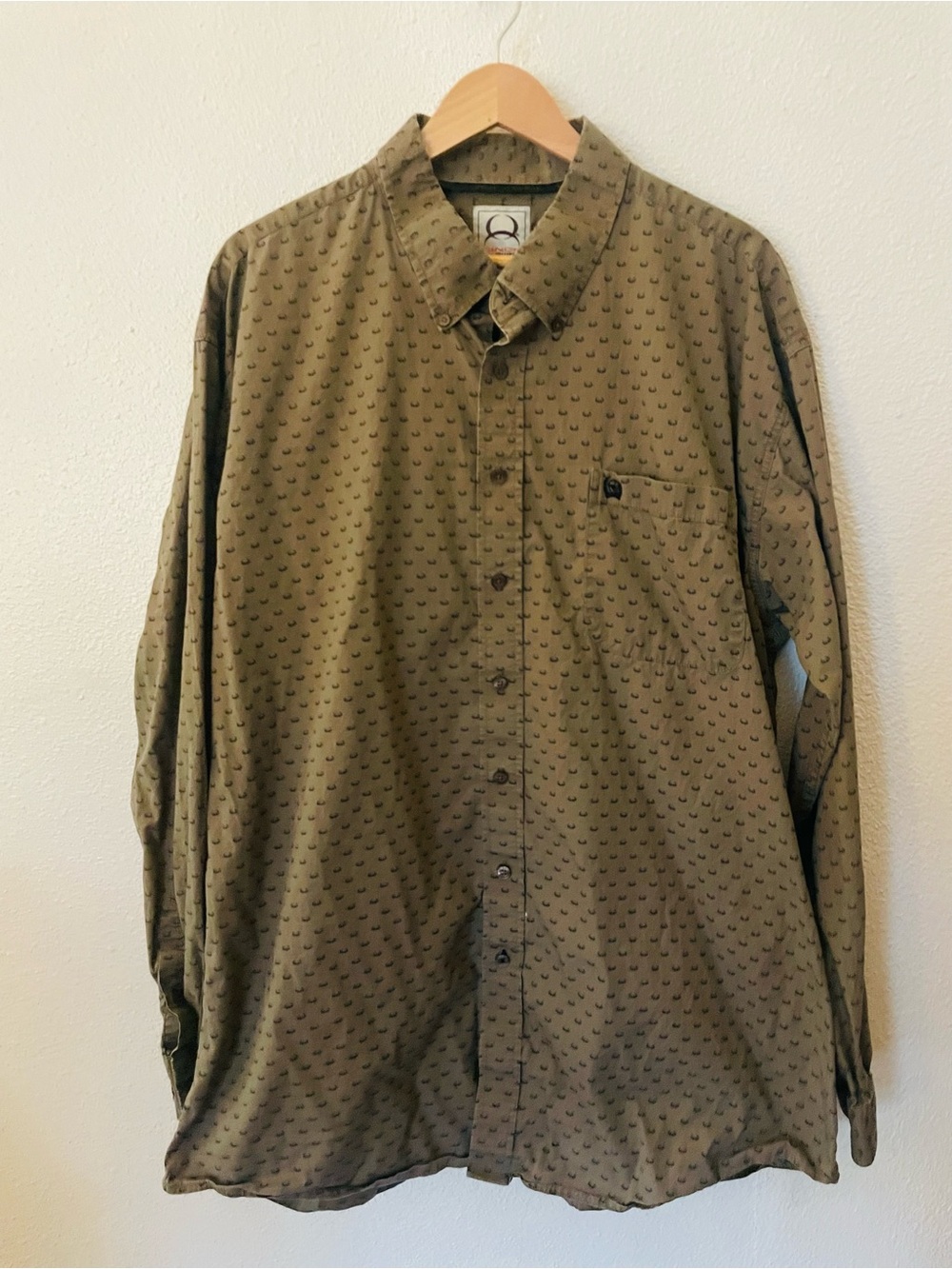 Cinch Outdoor 100% Cotton Button-Down Shirt Geo Design Size XXL Western Rodeo